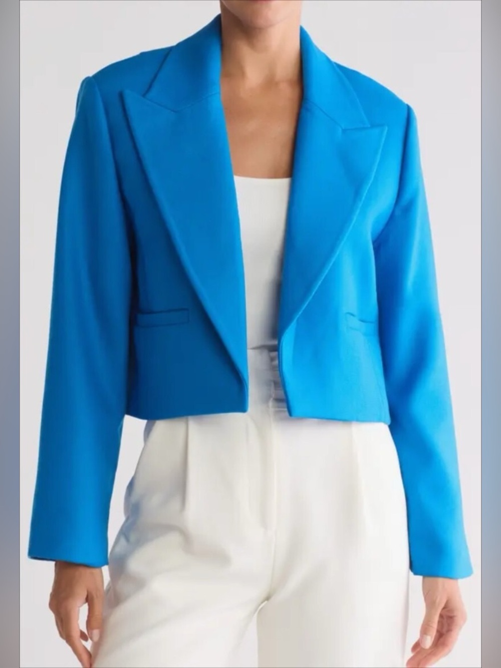 EQUIPMENT Bright Blue Cropped Blazer